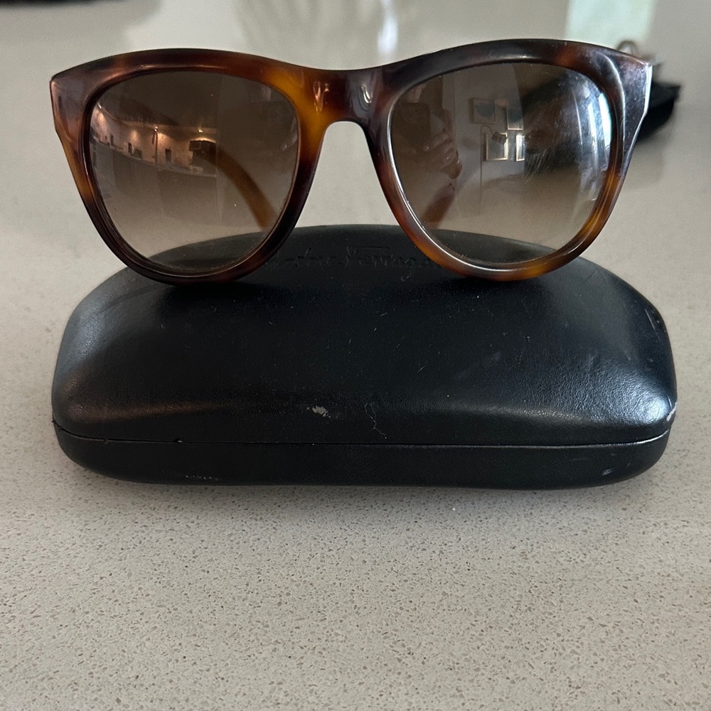 Salvatore Ferragamo Tortoise Shell Sunglasses